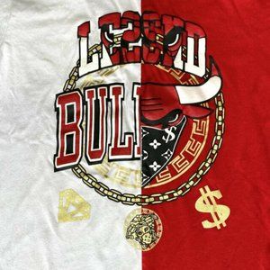 Krisp NYC Chicago Bulls T-Shirt Mens Small Jordan Graphic Red White EUC RARE